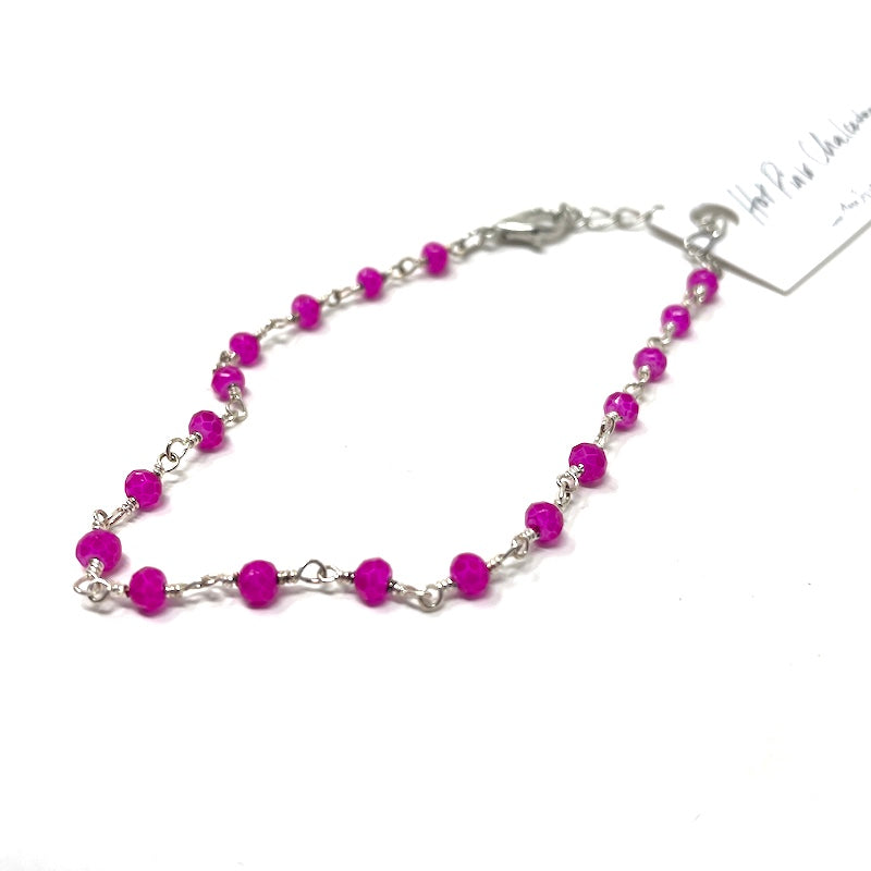 Gemstone Anklet - Silver