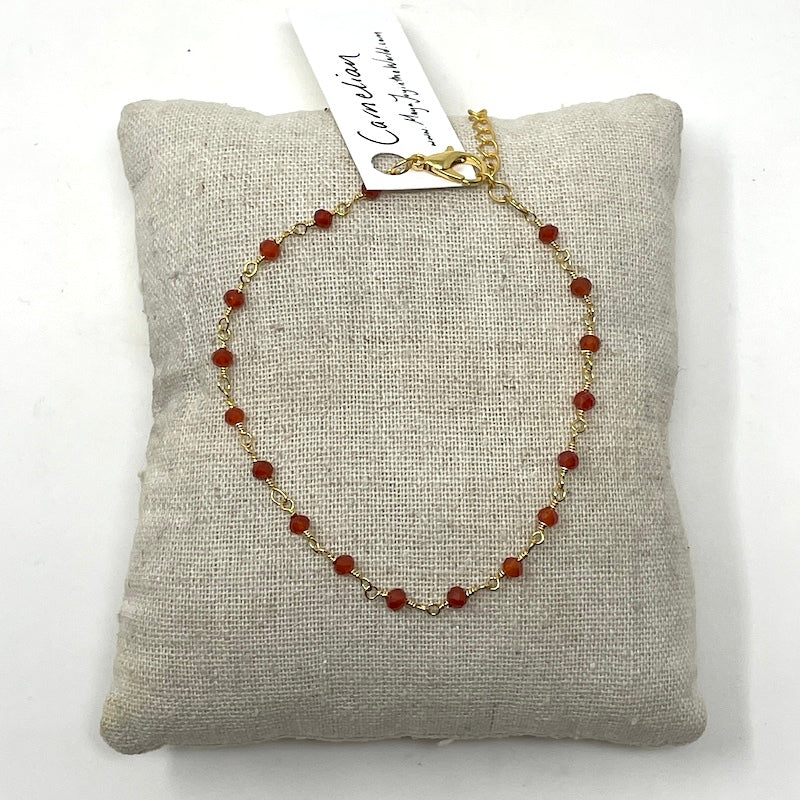 Gemstone Anklet - Gold