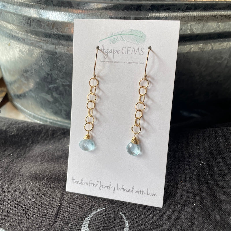 Earrings - Aquamarine Drops