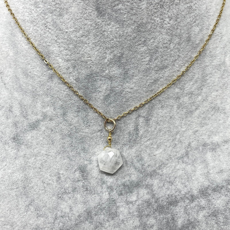 Gemstone Charm - Rainbow Moonstone