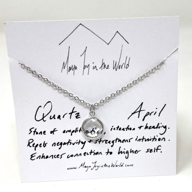 Birthstone Necklace - Silver