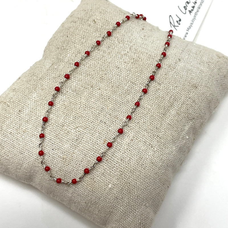 Gemstone Anklet - Silver