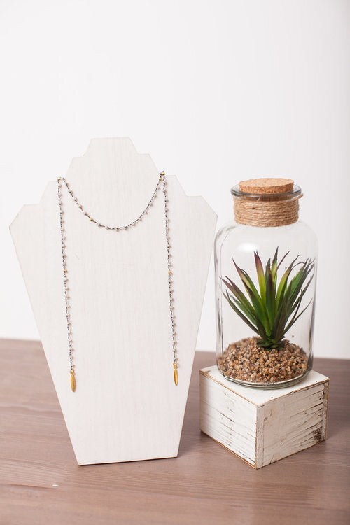 Lariat - White Moonstone + Pyrite