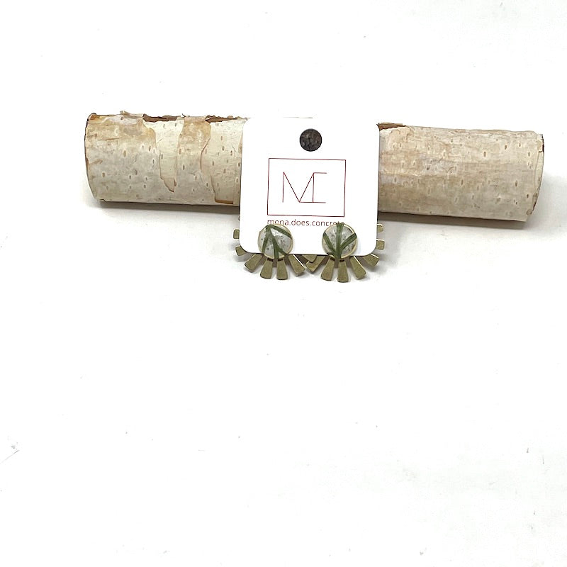 Ear Jacket Studs - Brass + Concrete