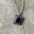 Necklace - Rectangle Onyx Pendant