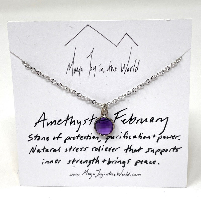 Birthstone Necklace - Silver