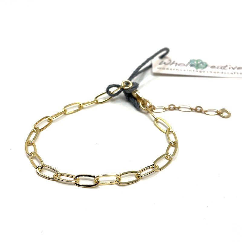 Bracelet - Gold Paper Clip Chain
