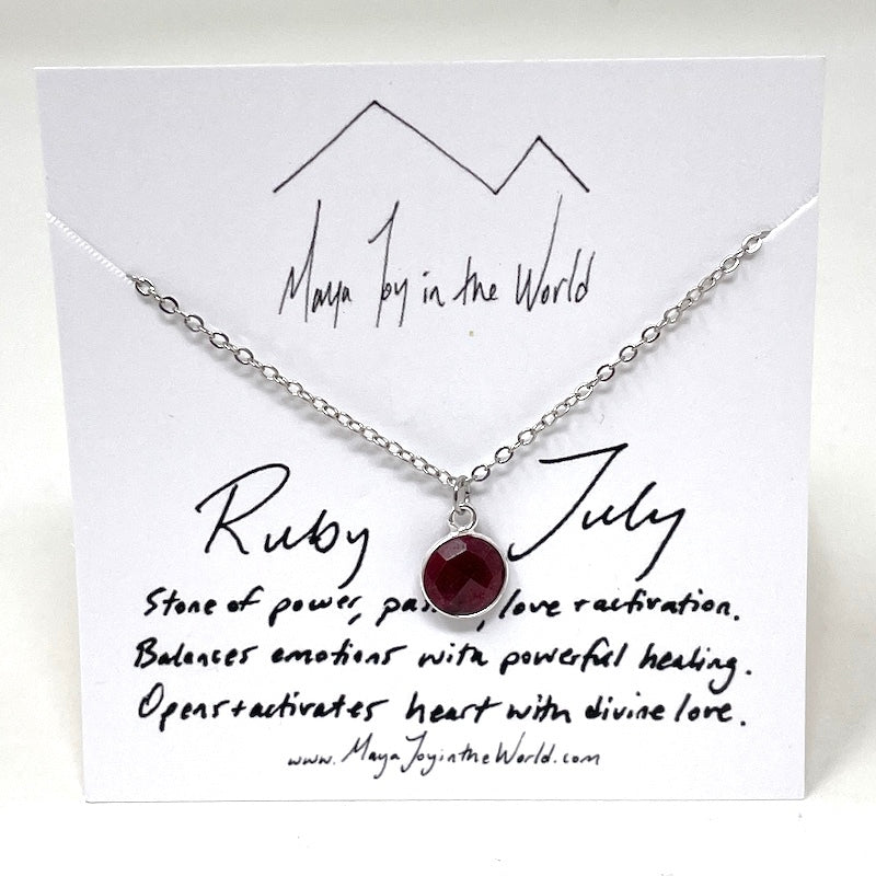 Birthstone Necklace - Silver