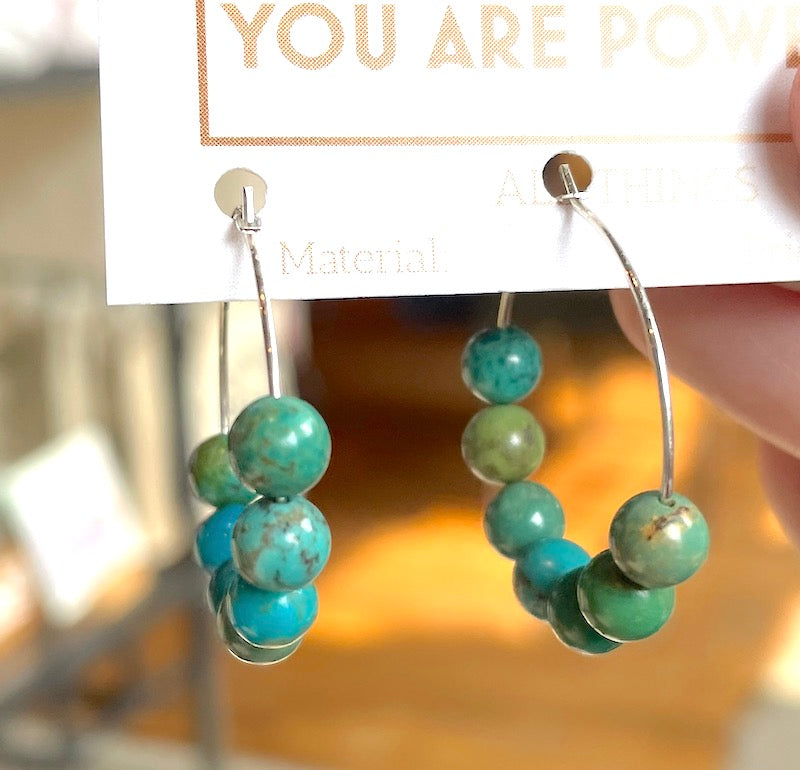 Earrings - Turquoise Hoops