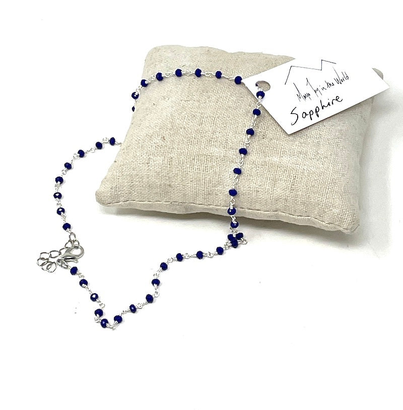 Gemstone Choker - Silver