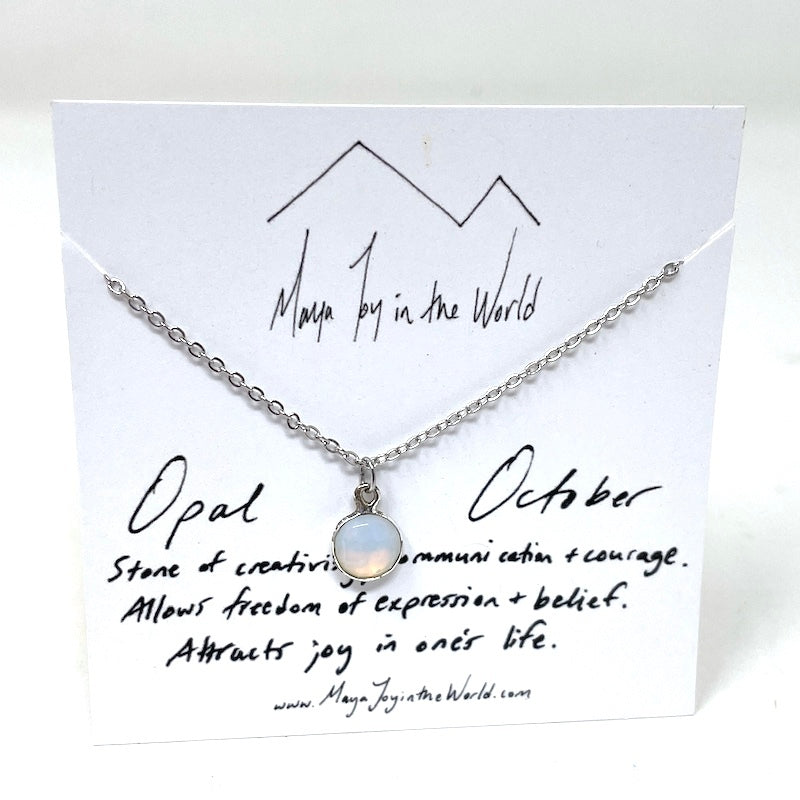 Birthstone Necklace - Silver