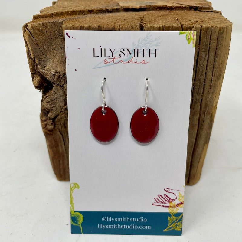 Oval Enamel Earrings
