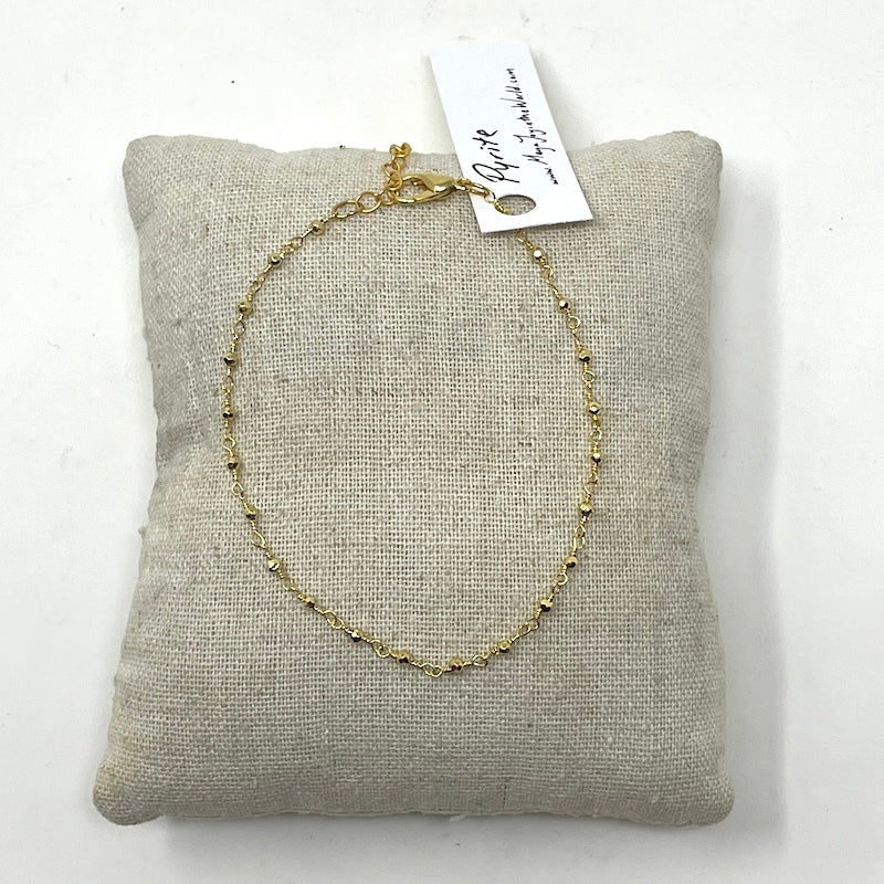 Gemstone Anklet - Gold