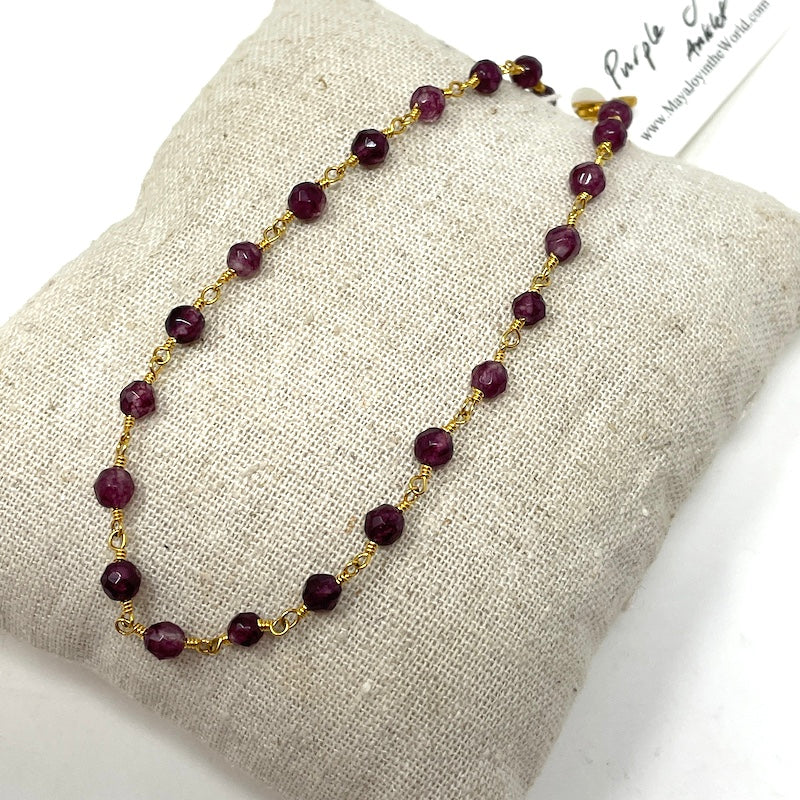 Gemstone Anklet - Gold
