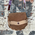 Handmade Suede & Leather Bag - Lavender strap