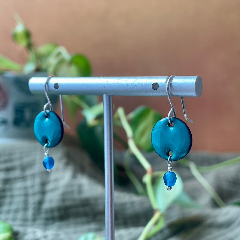 Circle Drop Enamel Earrings