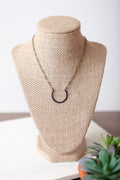 Necklace - Black Horseshoe