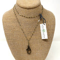 Pendant Chain - Gunmetal Pyrite | Clear Crystal