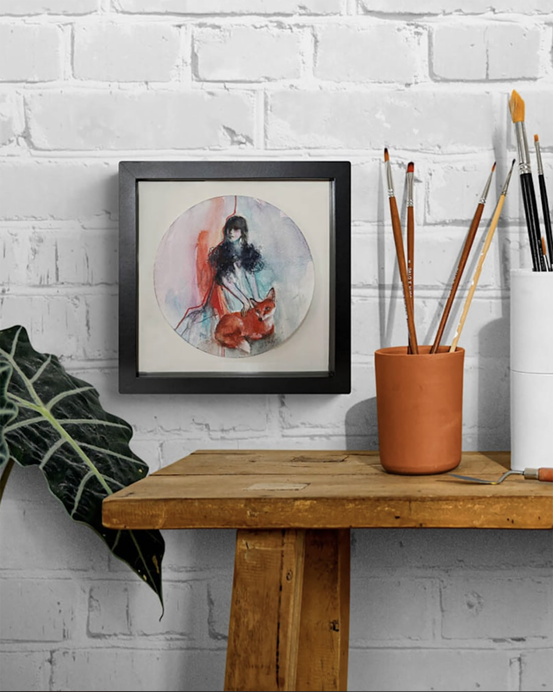 Framed Round Watercolors