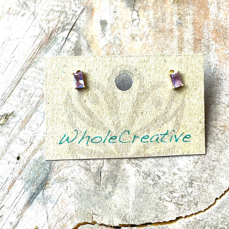 Studs - Lavender Crystal