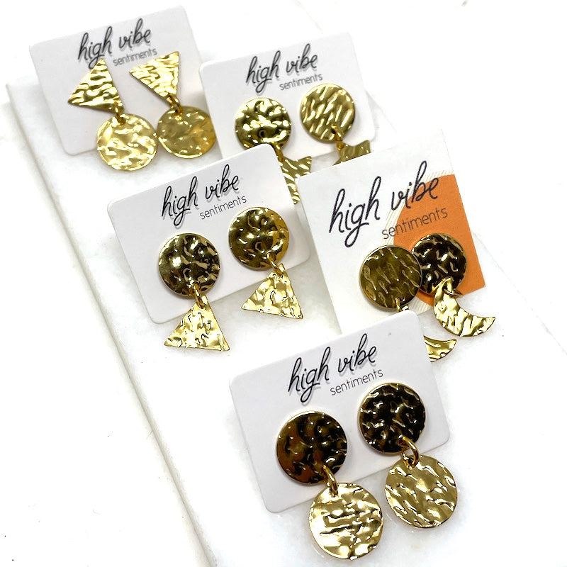 Studs - Hammered Geo