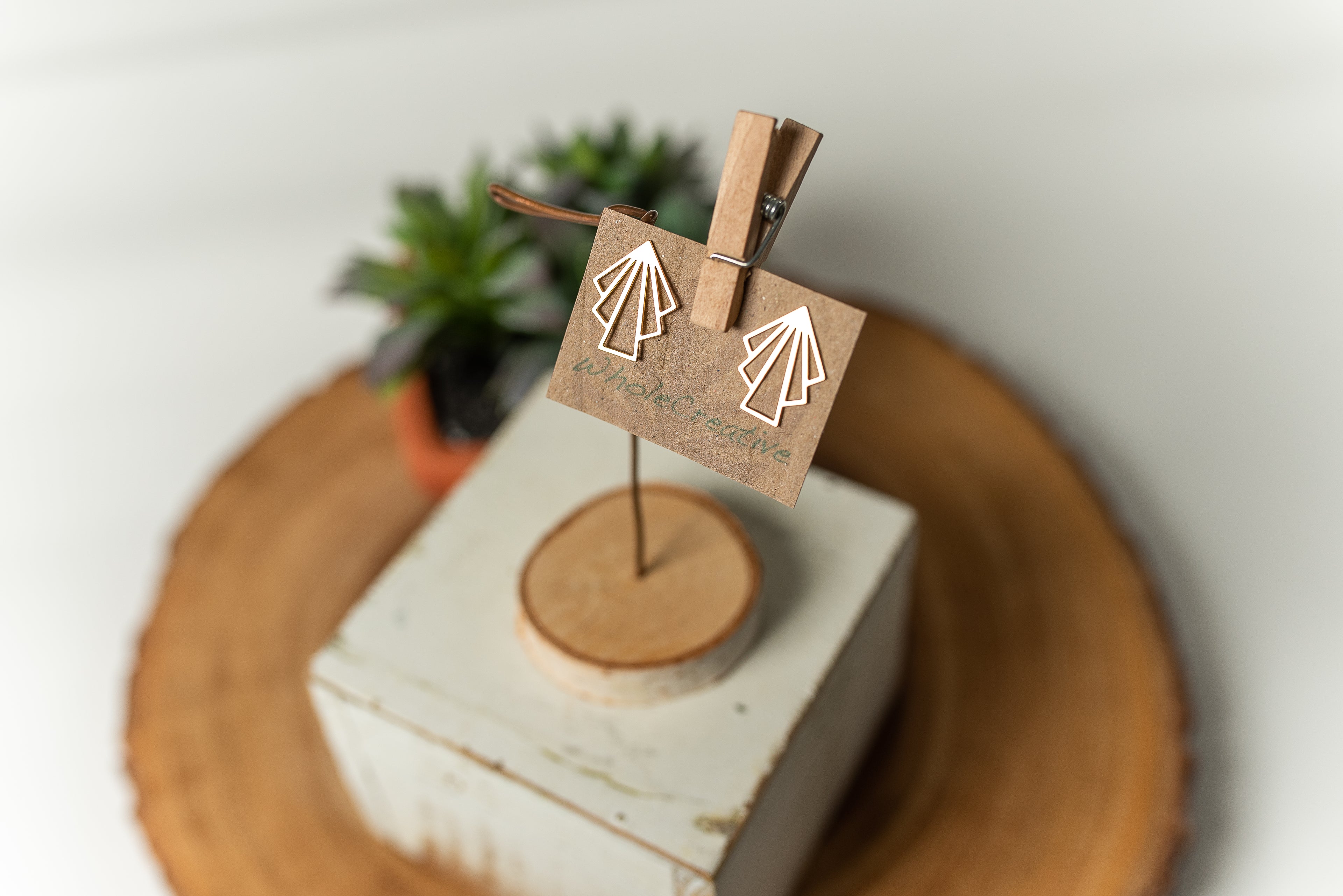 Stud Earrings - Gold Art Deco
