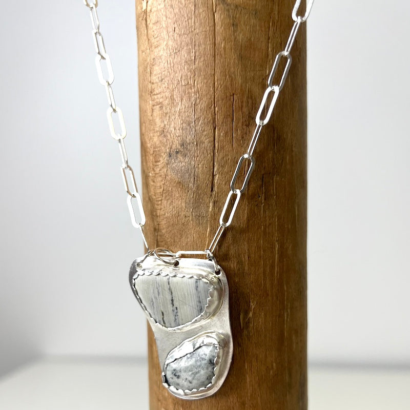 Necklace - Sterling + Milos Beach Stones