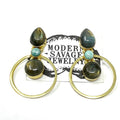 Earrings - Labradorite and Amazonite