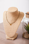 Necklace - Pyrite Beaded Cross Choker