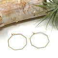Earrings - Hexagon Gold Hoops