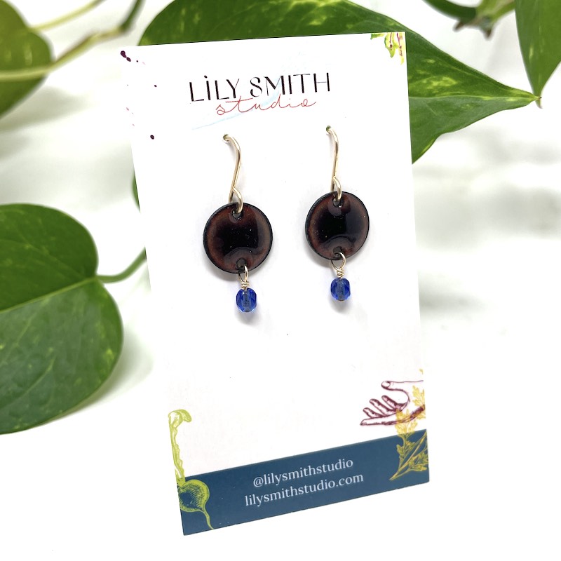 Circle Drop Enamel Earrings