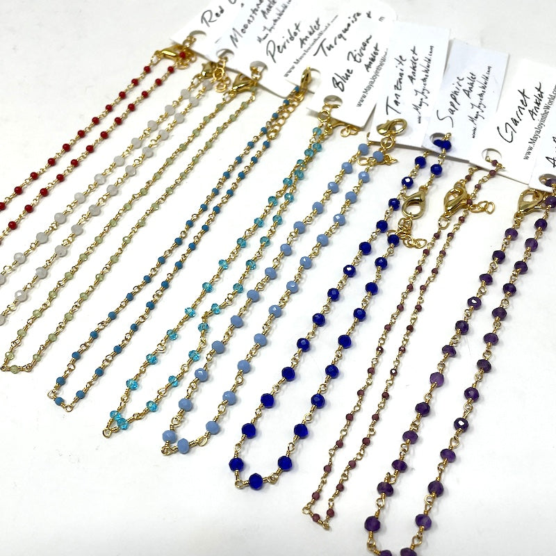 Gemstone Anklet - Gold