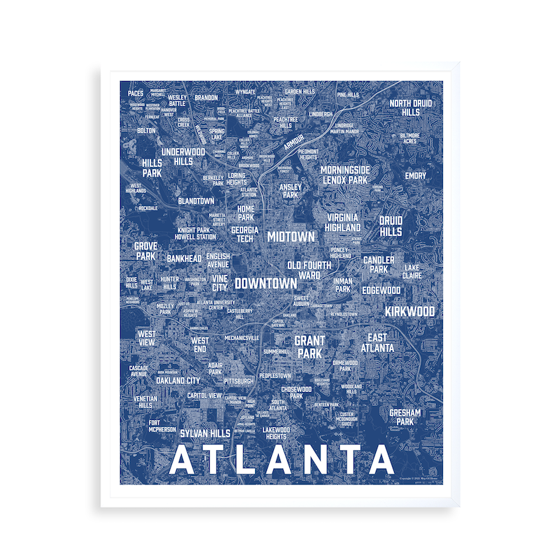 Atlanta Neighborhoods - 16x20 Print