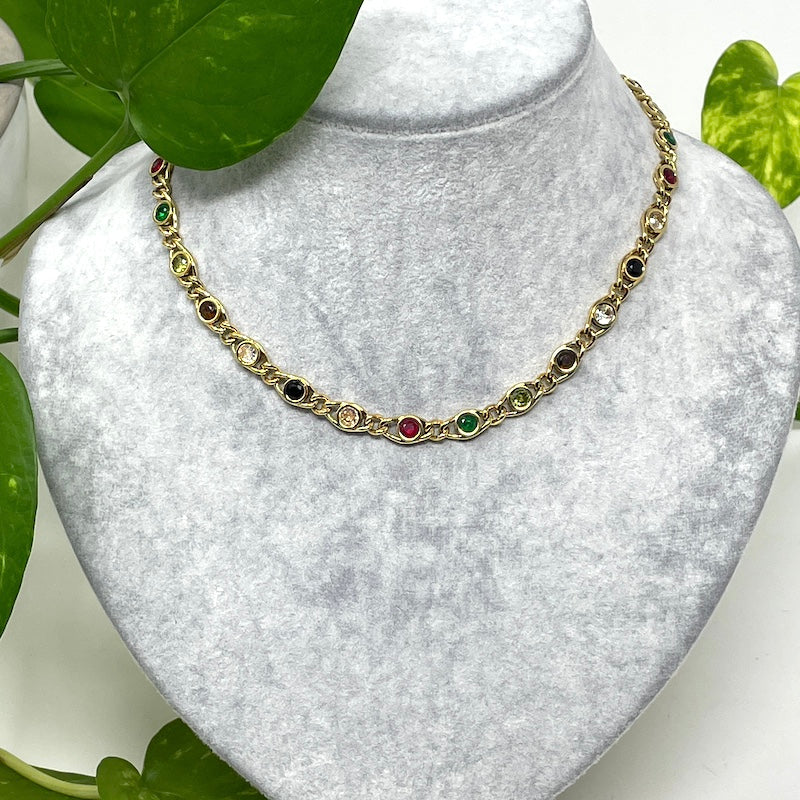 Necklace - Multicolor Stone Chain
