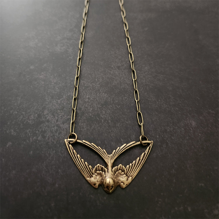Necklace - Geo Swallow
