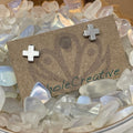 Stud Earrings - Silver Cross