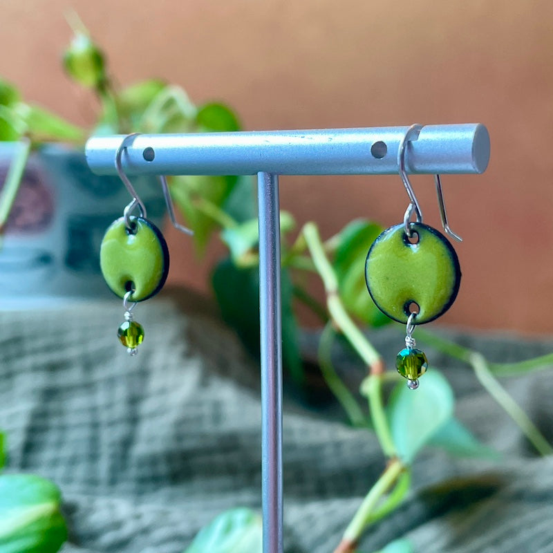 Circle Drop Enamel Earrings