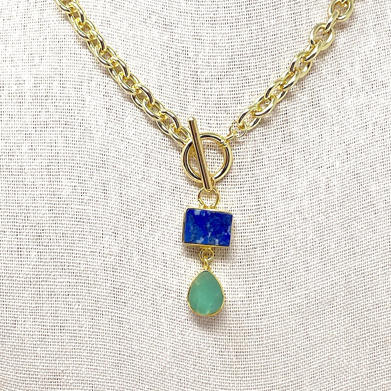 Necklace - Chunky Lapis + Aventurine