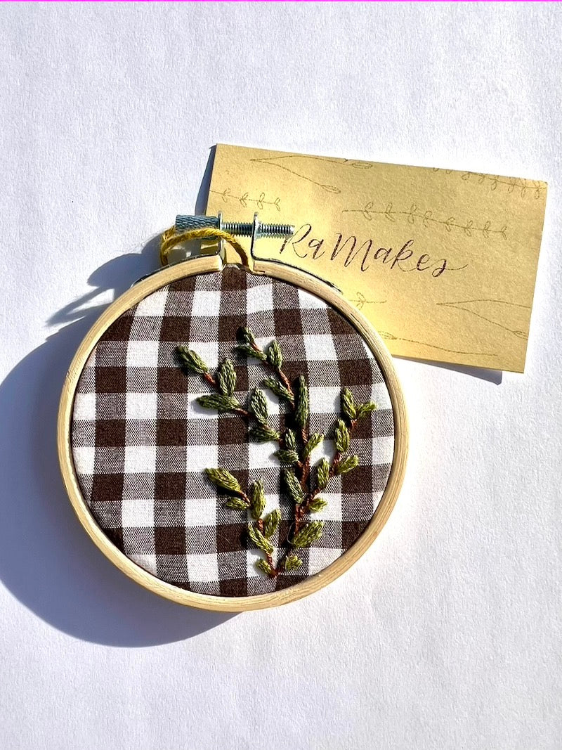 3" Hoop - Rosemary + Plaid