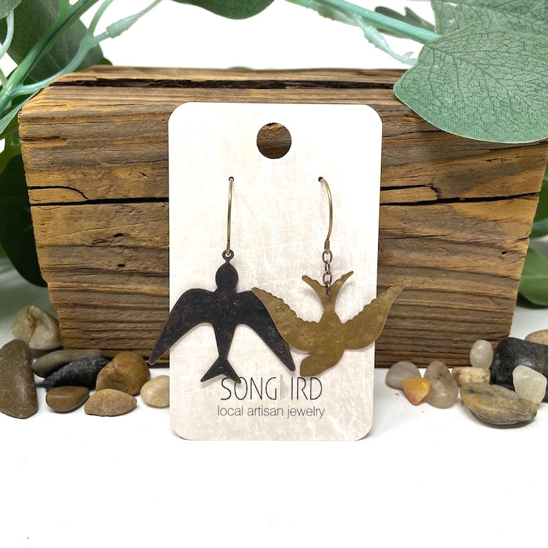 Earrings - Brass Swallowtails