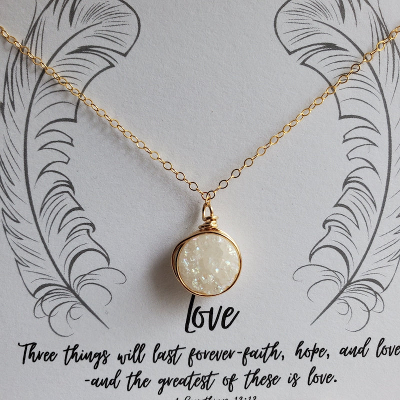 Necklace - Druzy Nest