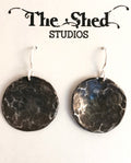 Earrings - Oxidized Silver Discs