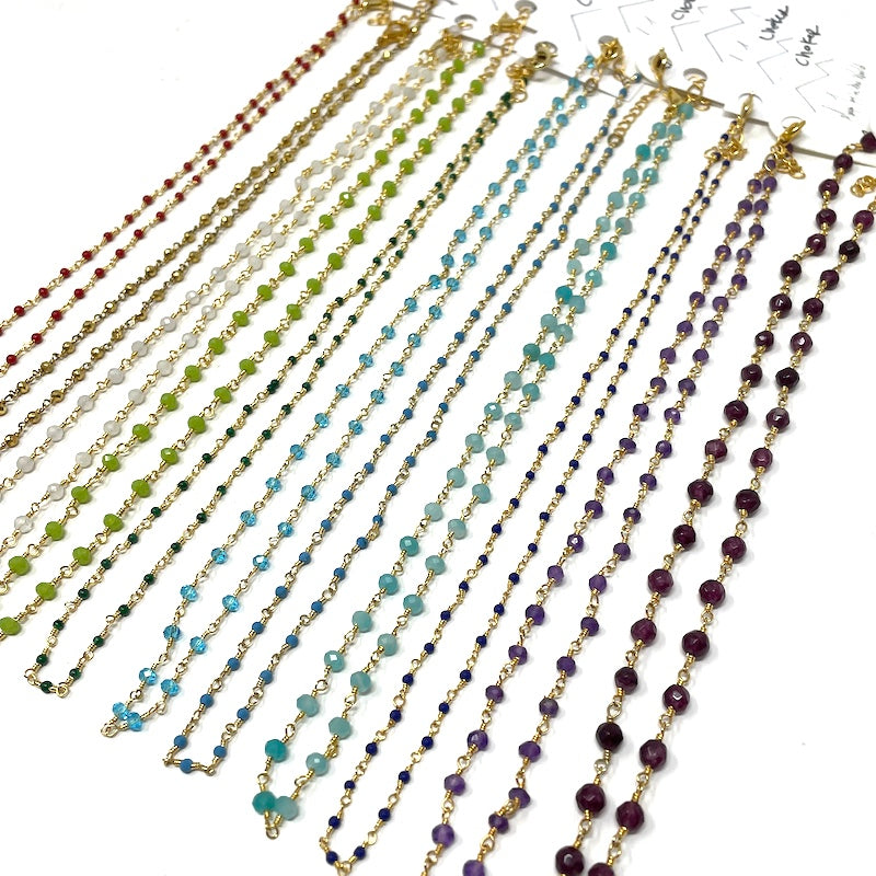 Gemstone Choker - Gold