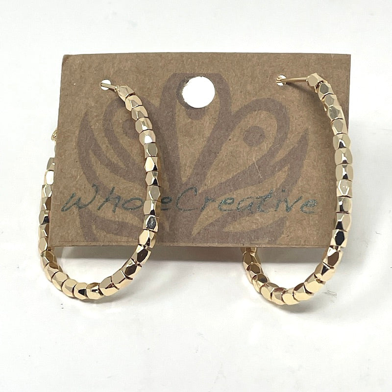 Earrings - Gold Sparkly Hoops