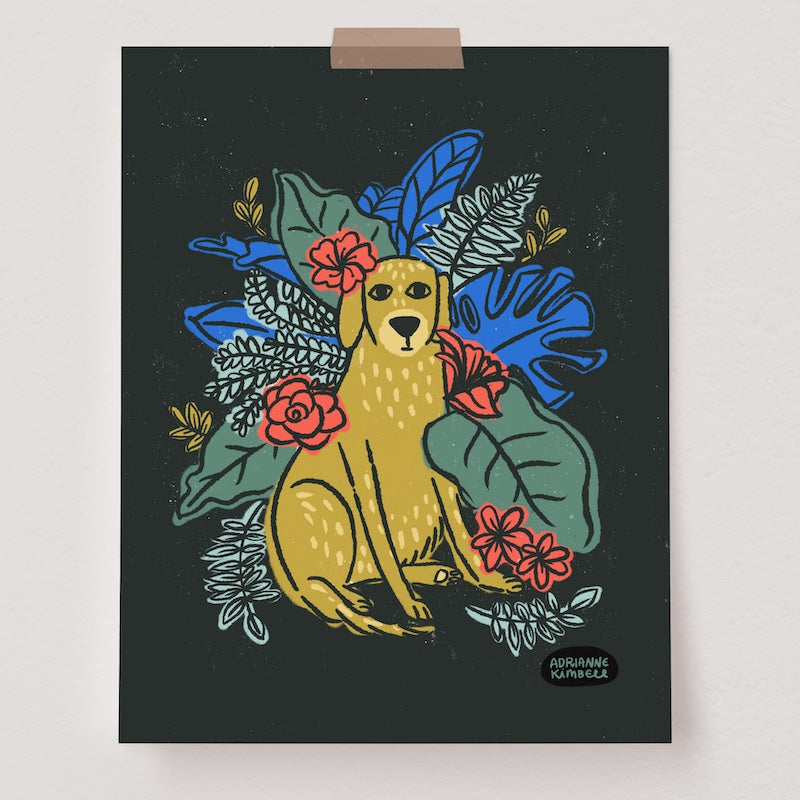 Print - Garden Dog
