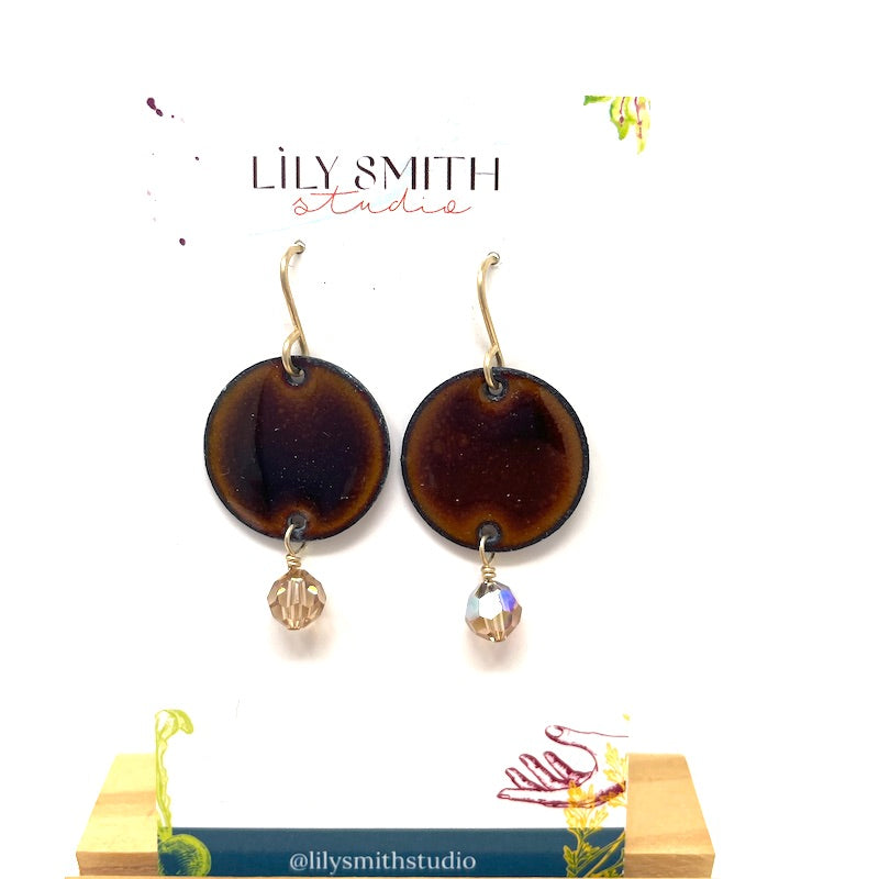 Circle Drop Enamel Earrings