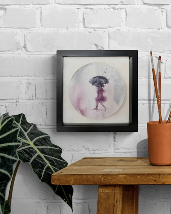 Framed Round Watercolors