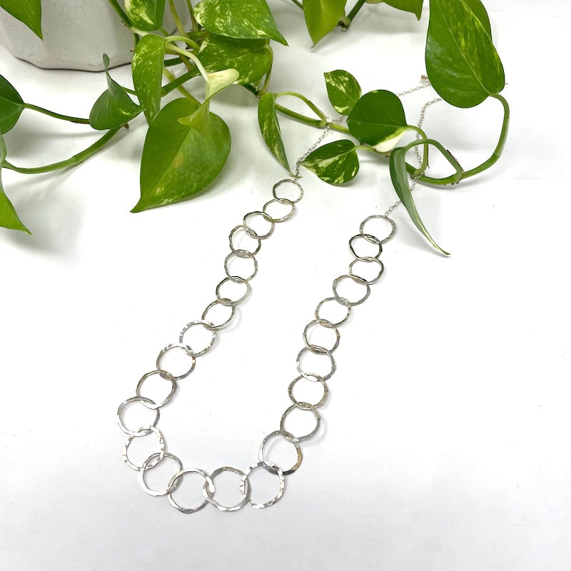 Necklace - Silver Hoop (long)