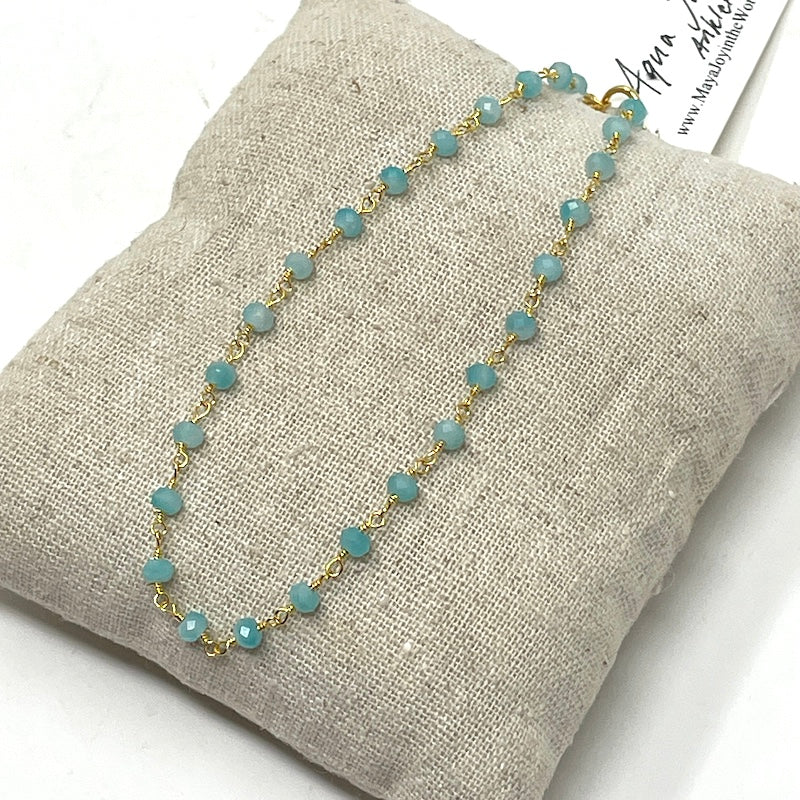 Gemstone Anklet - Gold