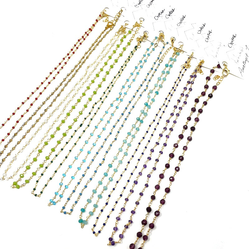 Gemstone Choker - Gold